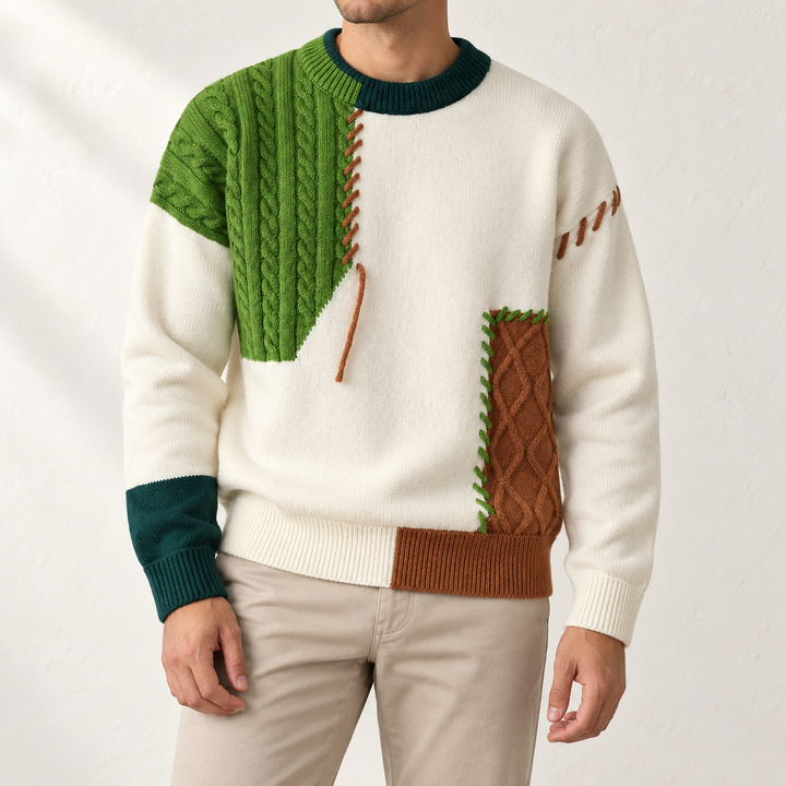 Huxley Patchwork Knit Sweater