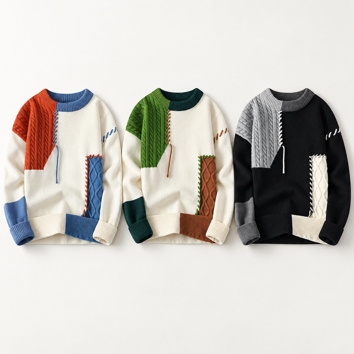 Huxley Patchwork Knit Sweater