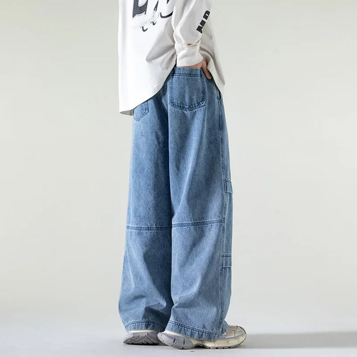 UrbanEase™️ Washed Denim Wide Leg Jeans