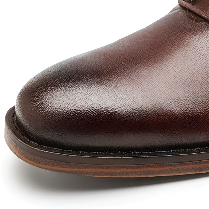 Brooks & Beck Ashford Leather Boot in Brown - Toe Detail