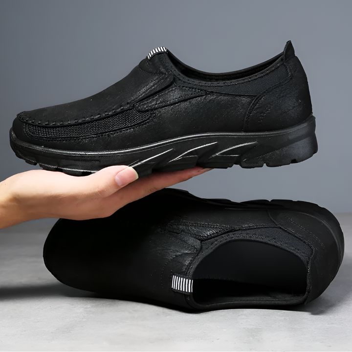 Brooks & Beck Ashford Slip-On in Black - Side Profile