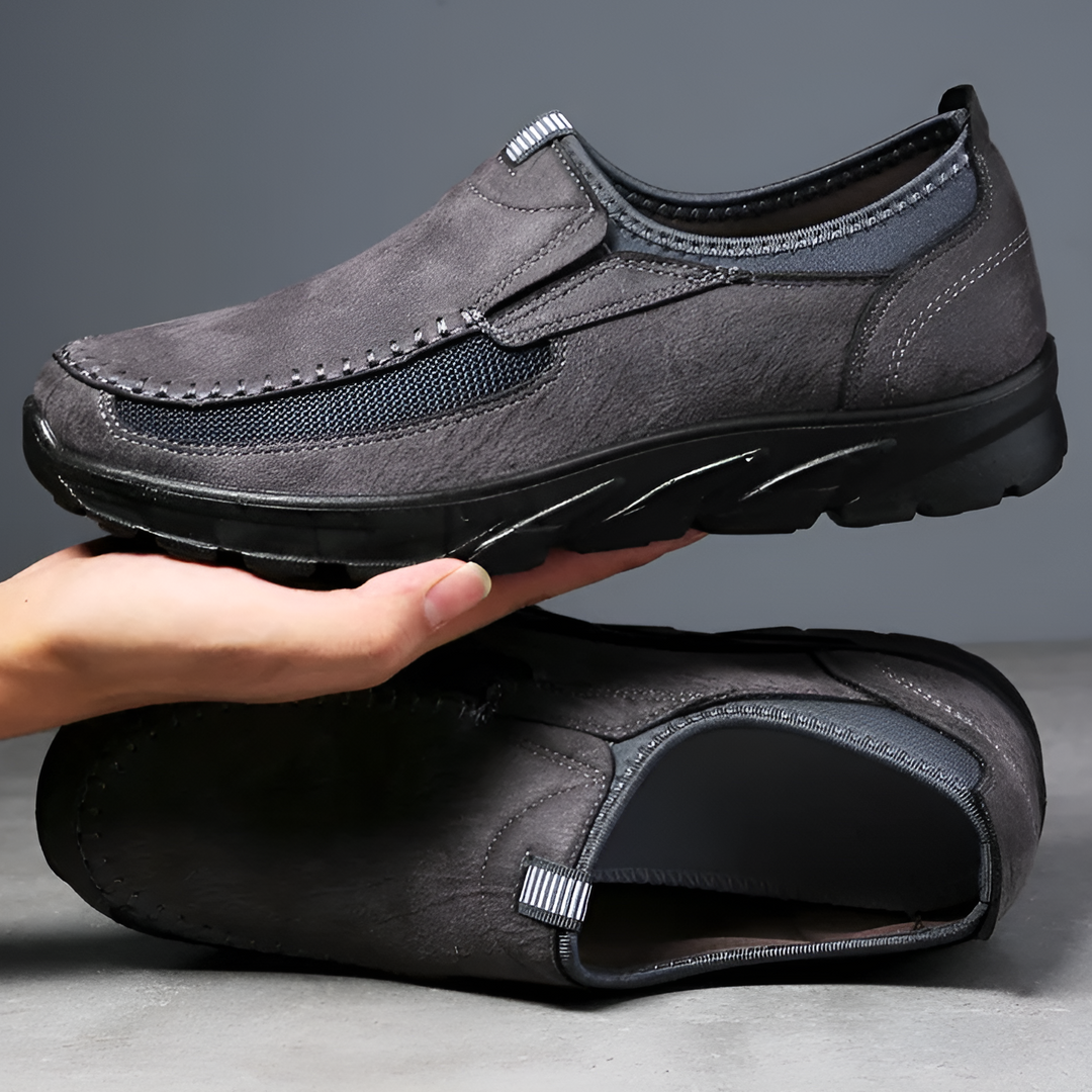 Brooks & Beck Ashford Slip-On in Charcoal - Side Profile