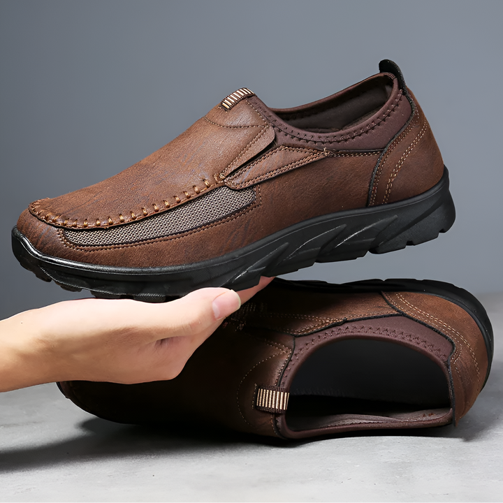 Brooks & Beck Ashford Slip-On in Chestnut - Side Profile