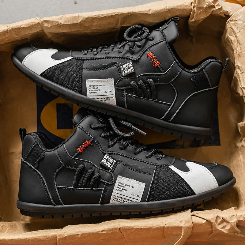 Brooks & Beck Atlas High-Top Sneaker in Black Leather - Angled View