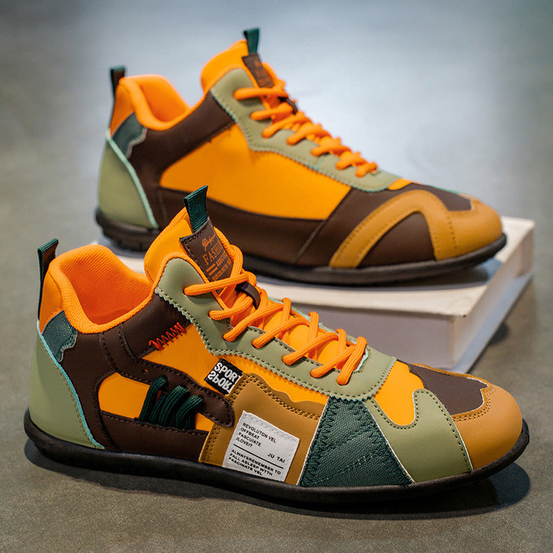 Brooks & Beck Atlas High-Top Sneaker in Orange - Side Profile