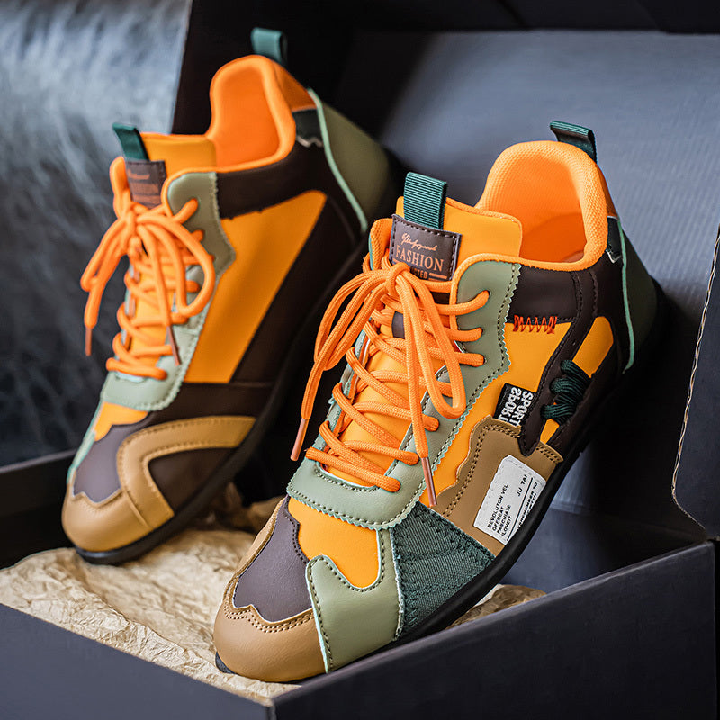 Brooks & Beck Atlas High-Top Sneaker in Orange - Top Detail View