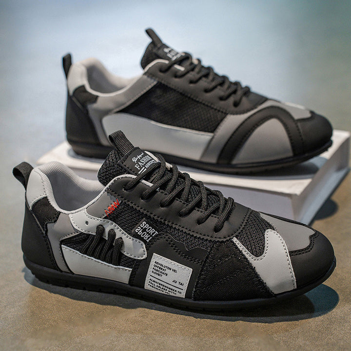 Brooks & Beck Atlas Racer Sneaker in Black - Side Profile Stacked