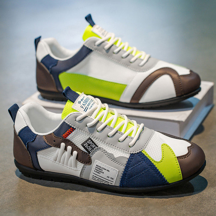 Brooks & Beck Atlas Racer Sneaker in Blue - Side Profile Stacked