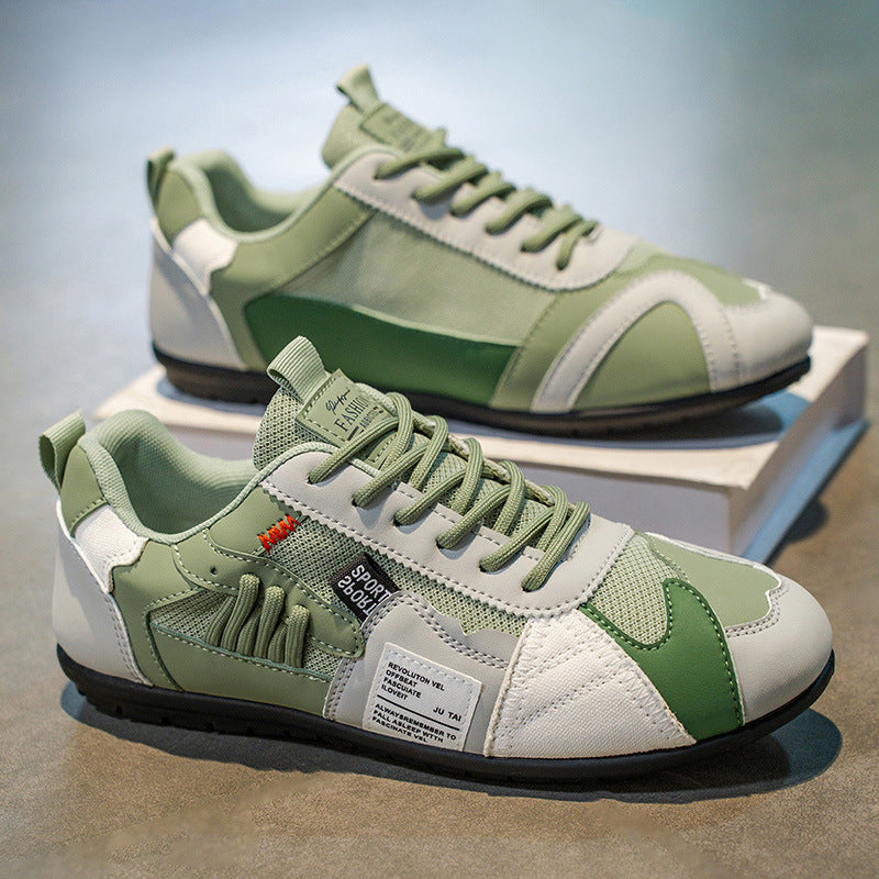 Brooks & Beck Atlas Racer Sneaker in Green - Side Profile Stacked