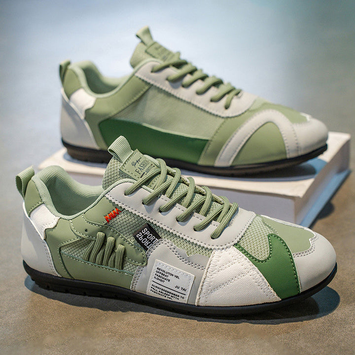 Brooks & Beck Atlas Racer Sneaker in Green - Side Profile Stacked
