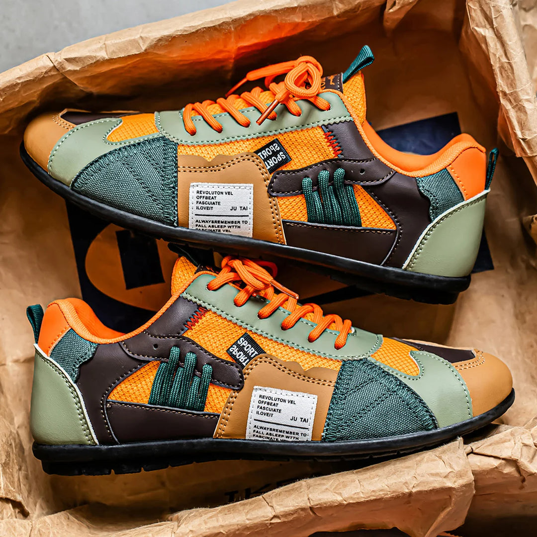 Brooks & Beck Atlas Racer Sneaker in Orange - Side Profile