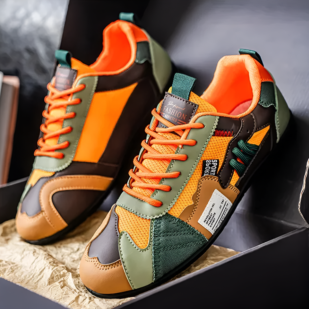 Brooks & Beck Atlas Racer Sneaker in Orange - Top Pair View