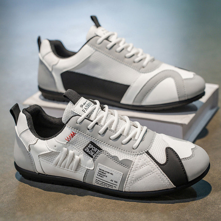 Brooks & Beck Atlas Racer Sneaker in White - Side Profile Stacked