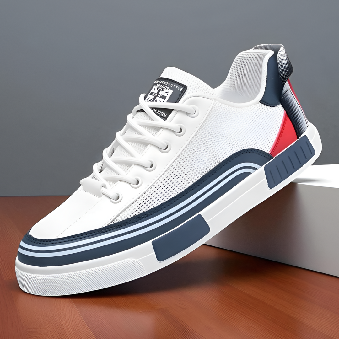 Brooks & Beck Camden Breeze Sneakers in Blue - Angled View