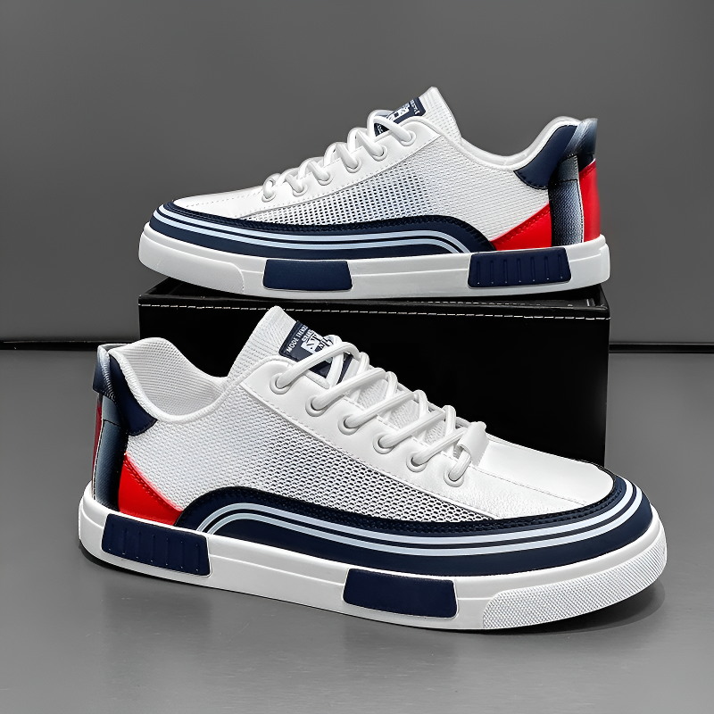 Brooks & Beck Camden Breeze Sneakers in Blue - Side Profile