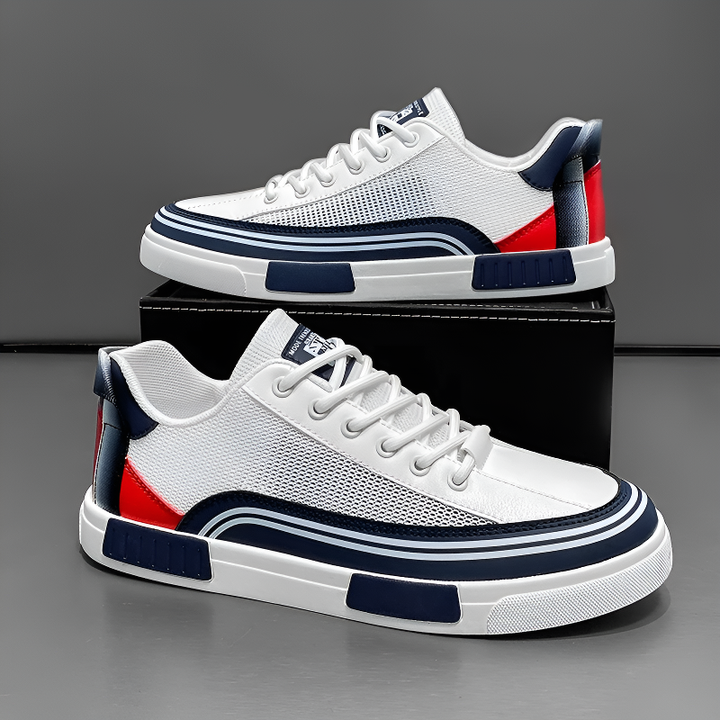 Brooks & Beck Camden Breeze Sneakers in Blue - Side Profile