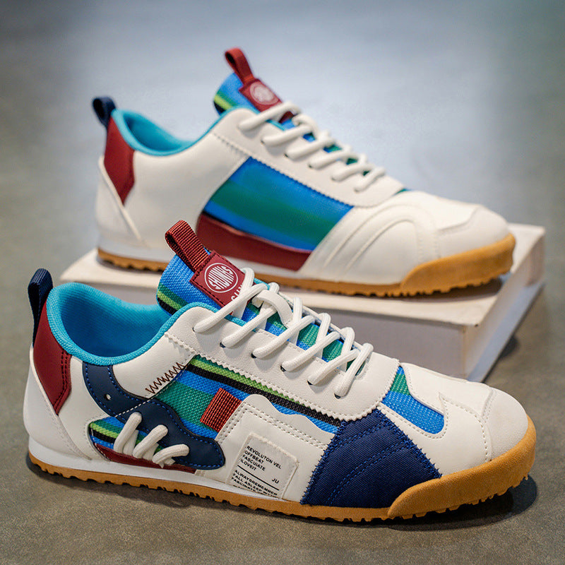 Brooks & Beck Horizon Track Sneaker in Blue - Side Profile Stacked