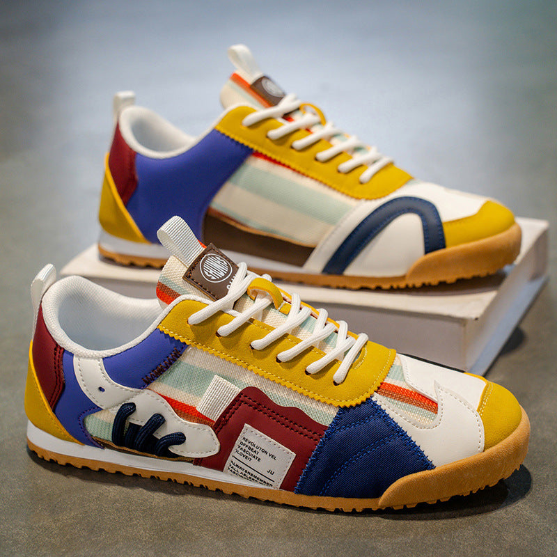 Brooks & Beck Horizon Track Sneaker in Yellow - Side Profile Stacked