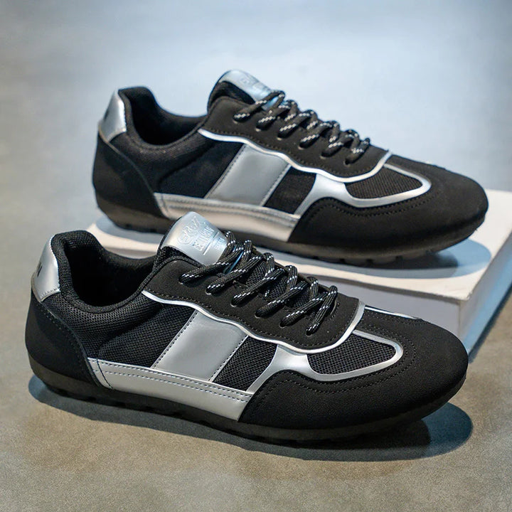 Brooks & Beck Vortex Retro Runner in Black - Side Profile 1