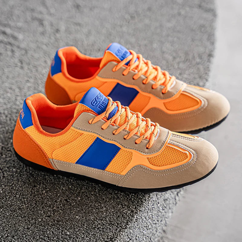 Brooks & Beck Vortex Retro Runner in Orange - Side Profile 2