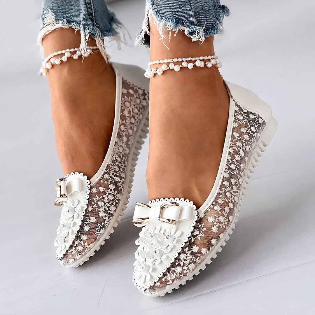 Lace Blossom Flats — product view 1