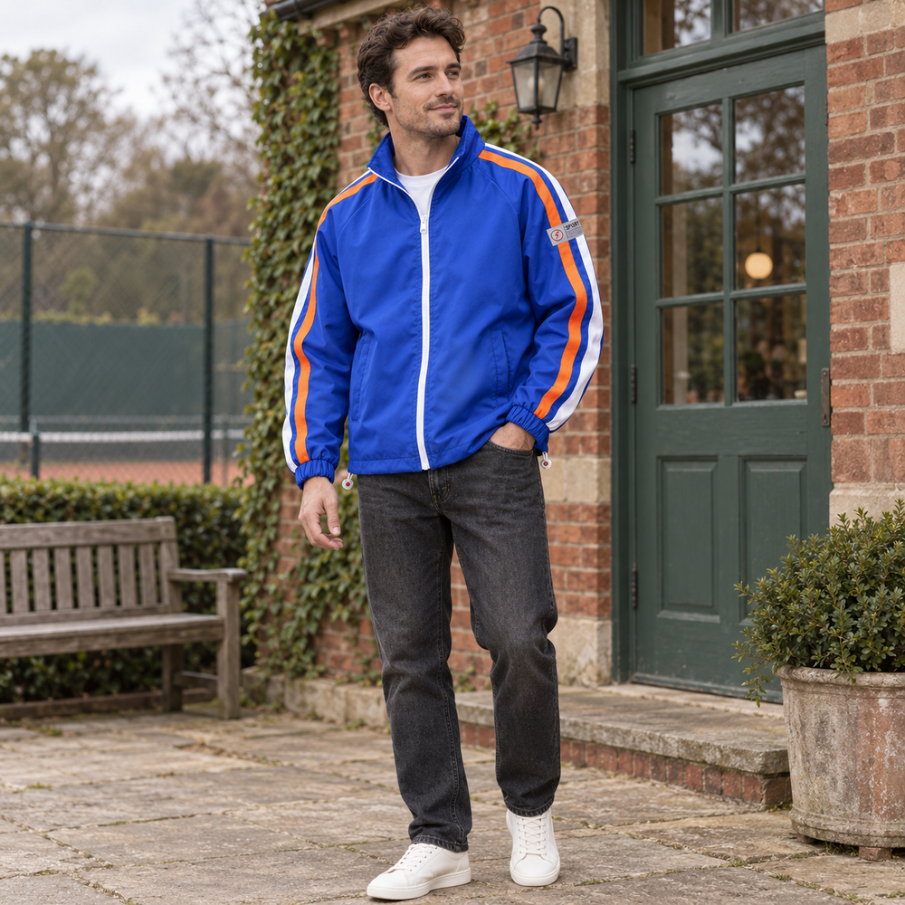 Flash Retro Windbreaker — Cobalt Blue · Weekend styling