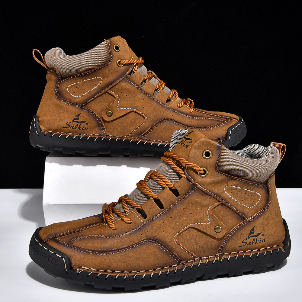 Hawthorne Leather High-Top in Brown — studio pair