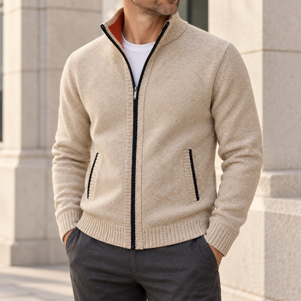 Whitmore Knit Jacket — oatmeal styled